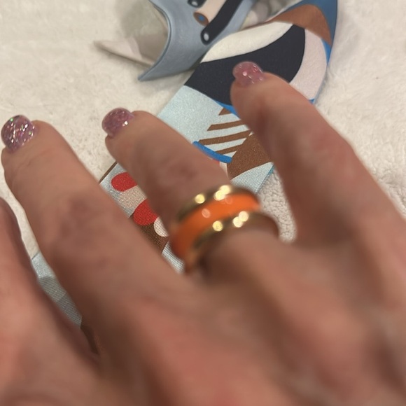 NWT designer scarf ring - pick orange or gray accent! - Picture 3 of 3